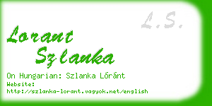 lorant szlanka business card