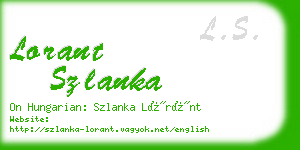 lorant szlanka business card
